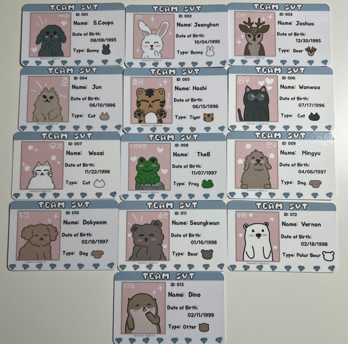 Seventeen Blushteen ID Cards