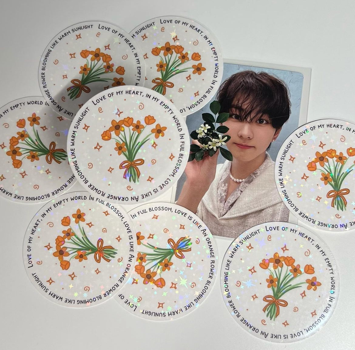 Enhypen Orange Flower Sticker