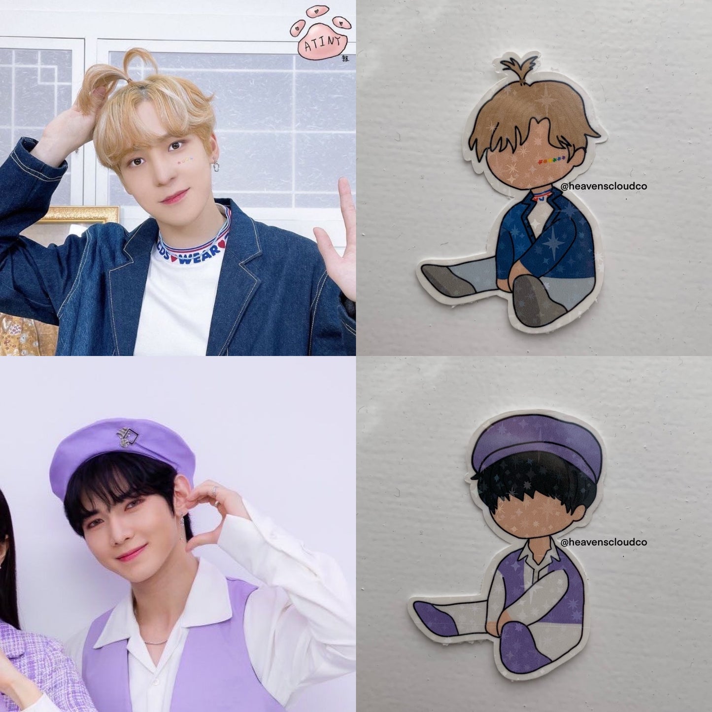 Ateez Sparkly Sitting Sticker Set