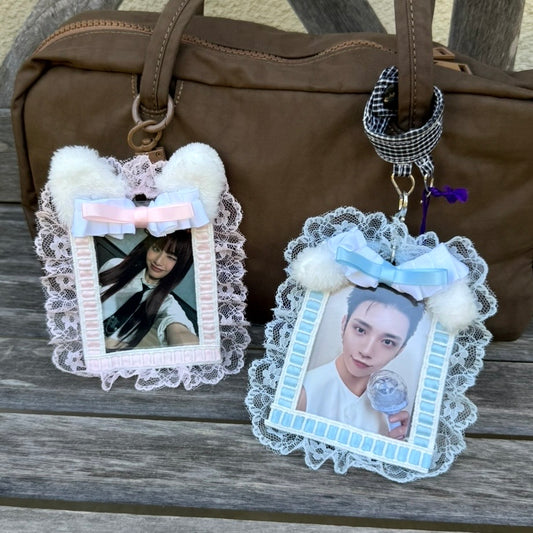 Puppy/Cat lace toploader keychain