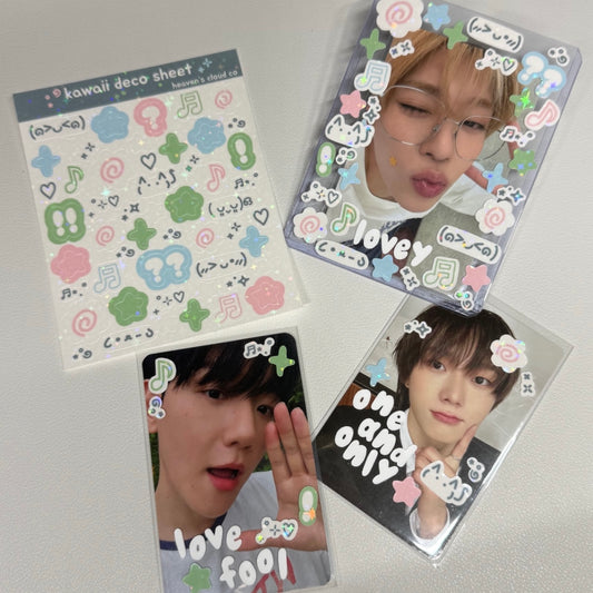 Kawaii Deco Sheet and White Letter Deco Sheet