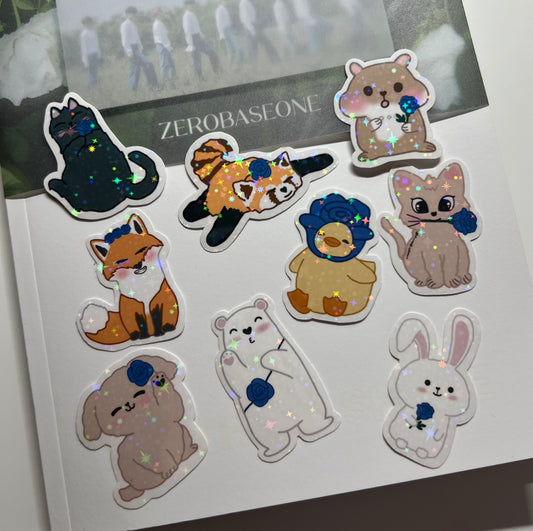 Zerobaseone ZBRose Sparkly Stickers
