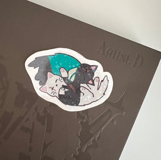 AgustD Haegeum Cat Sparkly Sticker