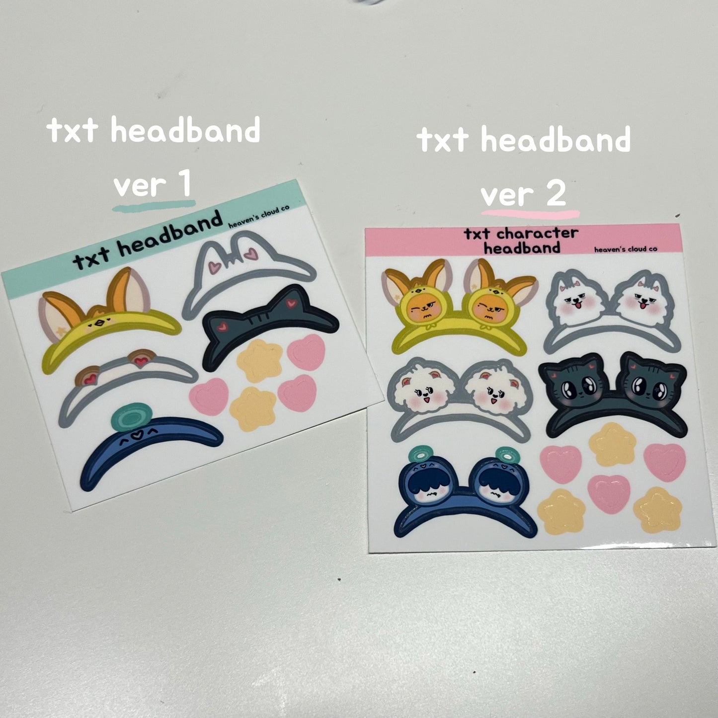 TXT Character Headband Sticker Sheets