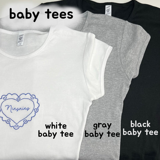 Custom Name Embroidered Heart Shirt