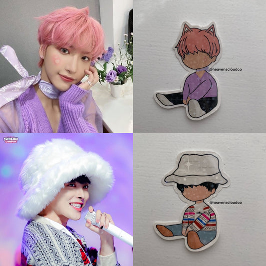 Ateez Sparkly Sitting Sticker Set