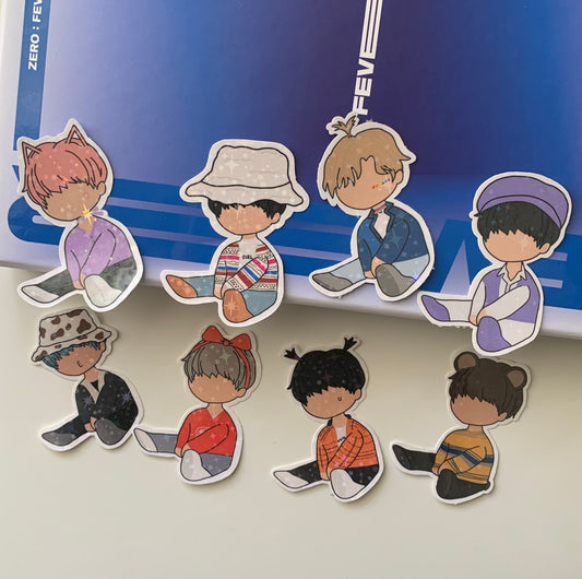 Ateez Sparkly Sitting Sticker Set
