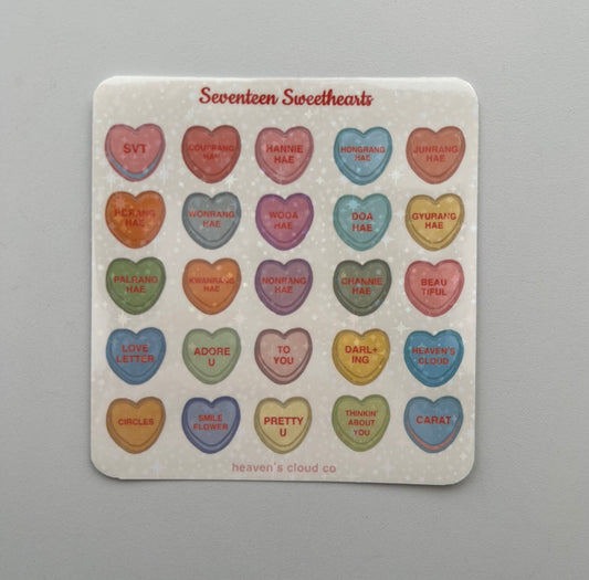 Seventeen Candy Heart Sticker Sheet