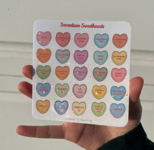 Seventeen Candy Heart Sticker Sheet